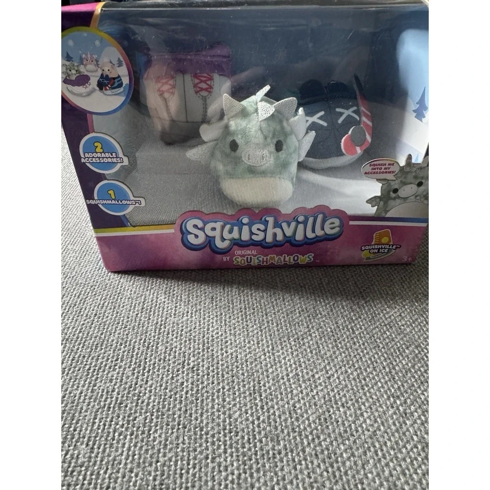 squishville squishmallow Mini Dragon With Accessories Sneakers And Snowshoes